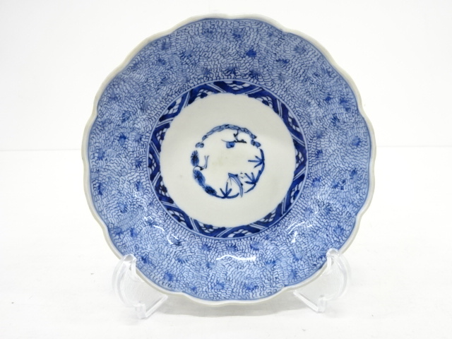 古伊万里　微塵唐草文　長皿　骨董　アンティーク 古伊万里 微塵唐草文 長皿 骨董 アンティーク 81】古伊万里 染付